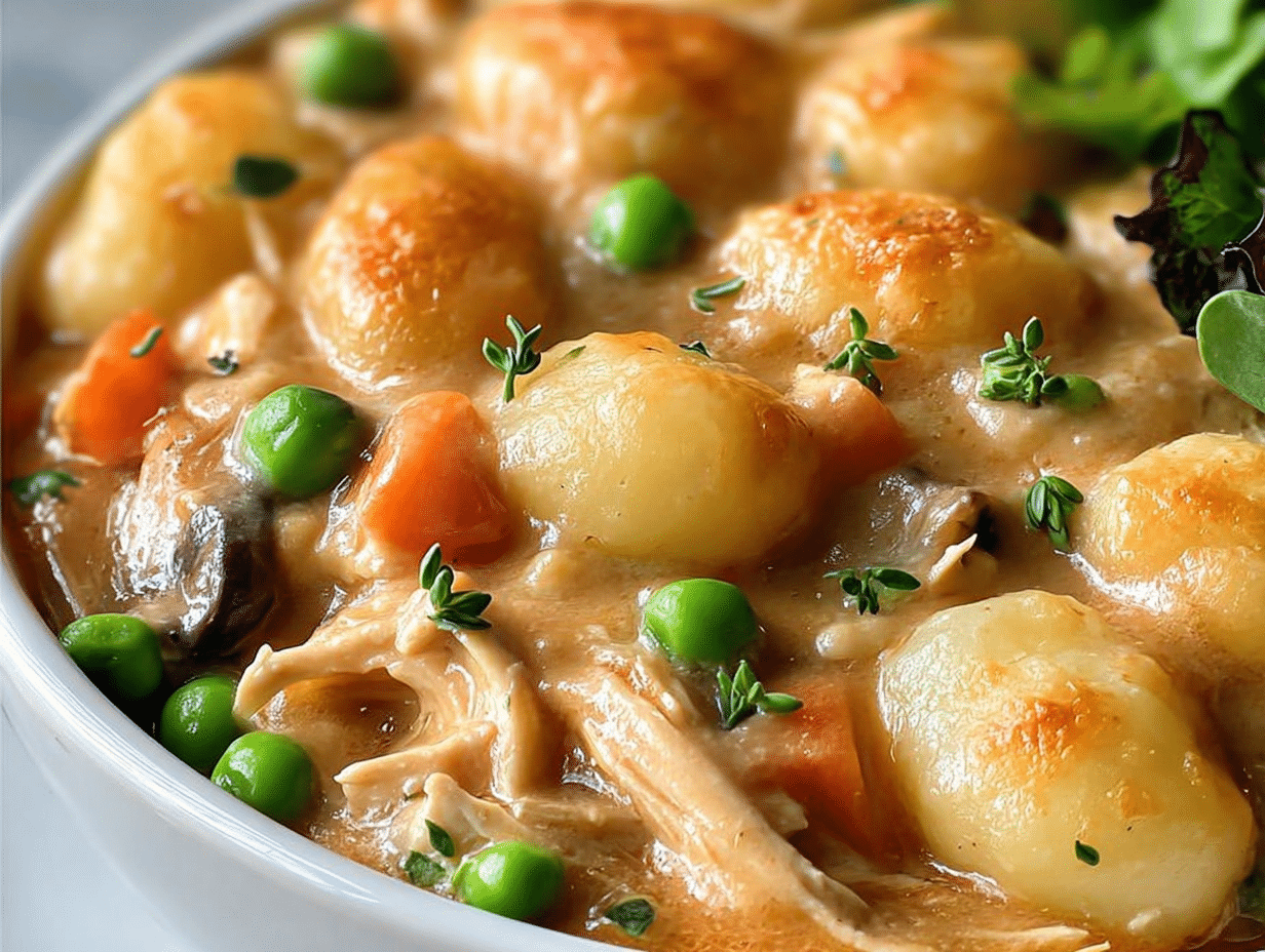 Gluten-Free Creamy Chicken and Gnocchi Pot Pie Recipe