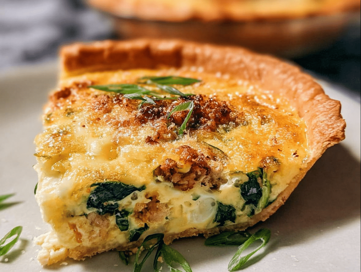 Gluten-Free Filling Ground Turkey Spinach Quiche