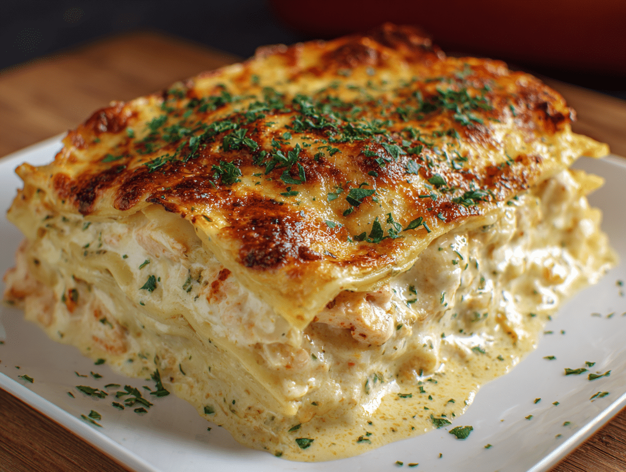 Gluten Free Garlic Chicken Lasagna