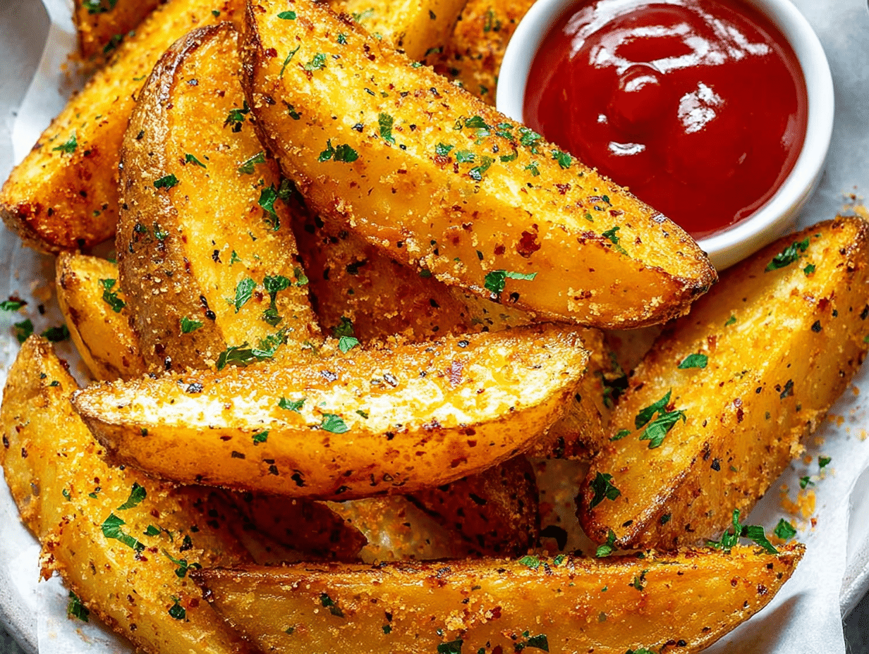 Gluten-Free Garlic Parmesan Potato Wedges