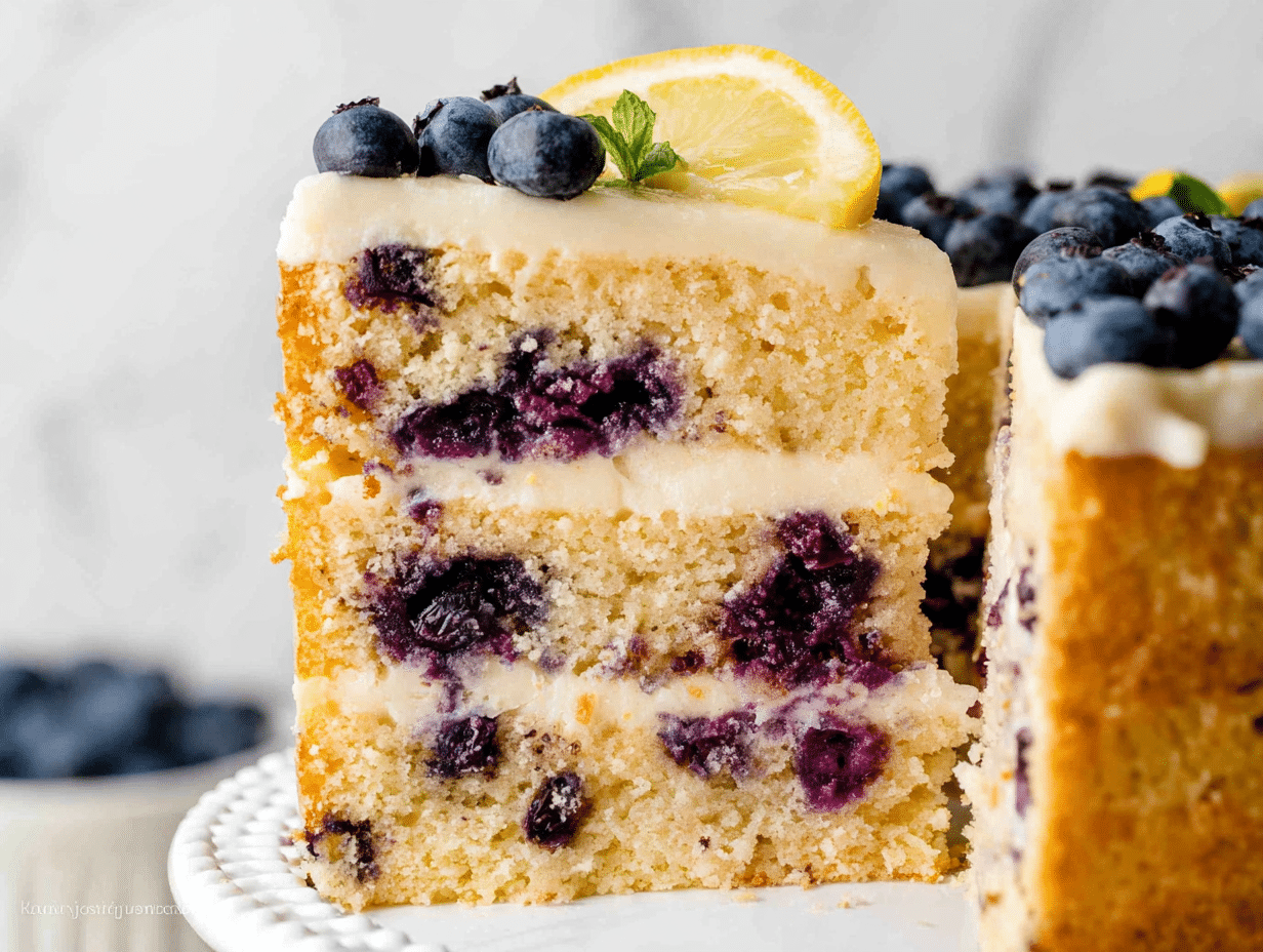 Gluten-Free Healthy Lemon Blueberry Cake