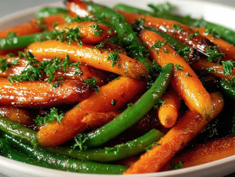 Gluten-Free Honey Glazed Carrots & Green Beans