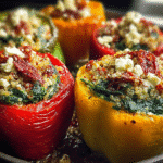 Gluten-Free Mediterranean Spinach Feta Stuffed Peppers