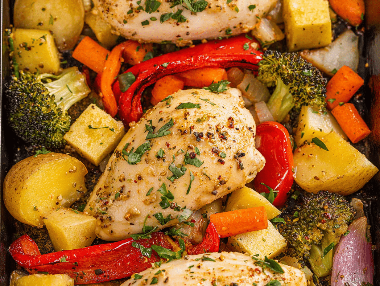 Gluten-Free Sheet Pan Garlic Butter Chicken and Veggies