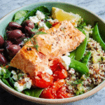 Gluten-Free Tasty Mediterranean Salmon and Quinoa Bowl