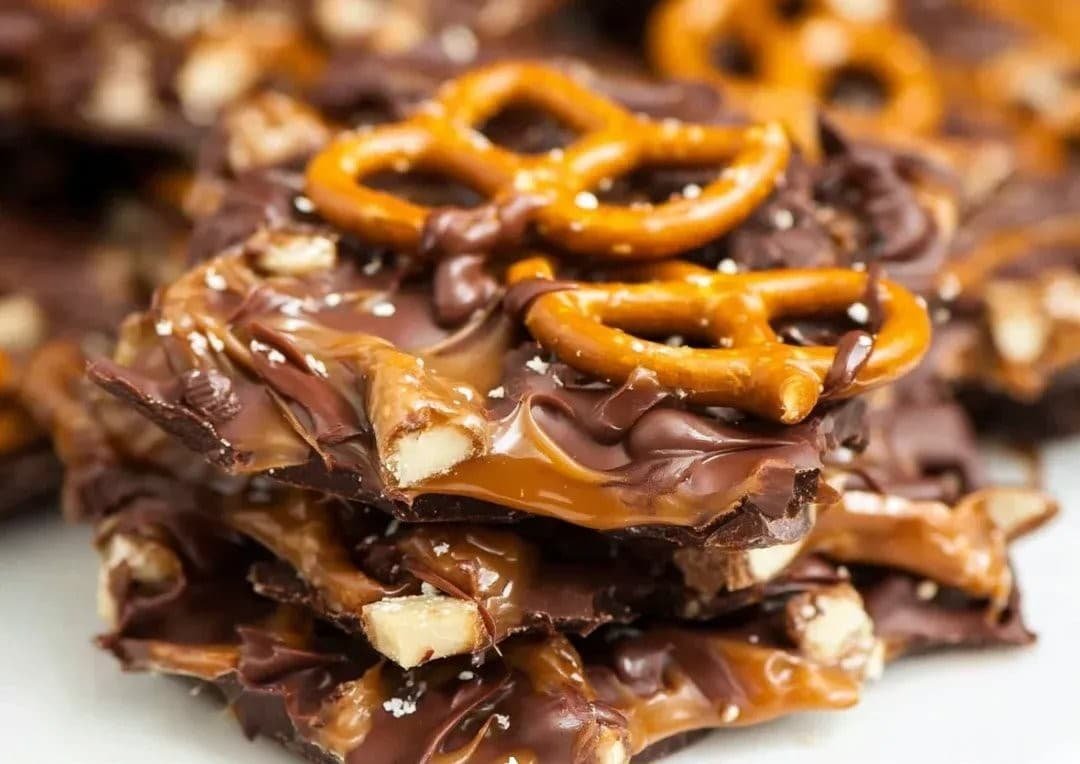 Gluten-free Chocolate Caramel Pretzel Bark