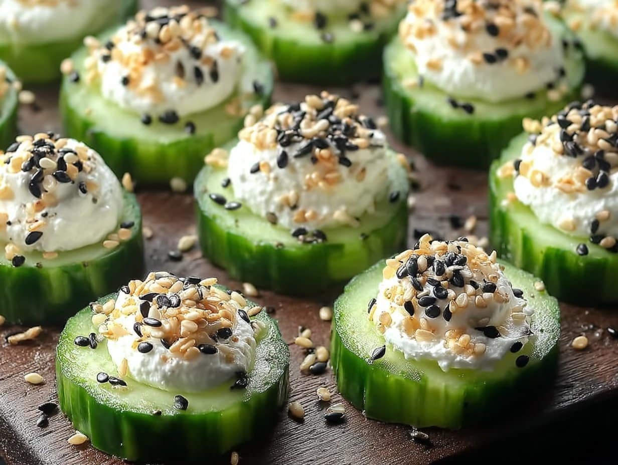 Gluten-free Everything Bagel Cucumber Bites