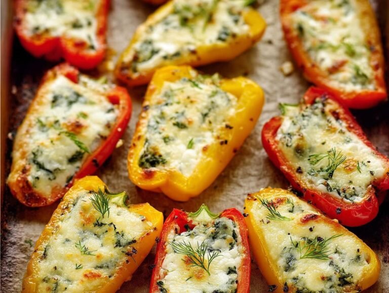 Gluten-free Feta & Spinach Stuffed Mini Peppers