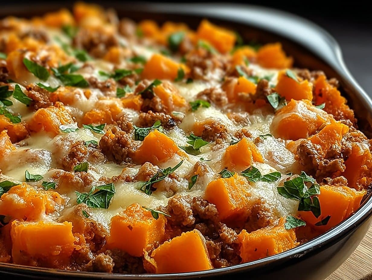 Gluten-free Ground Turkey Sweet Potato Casserole