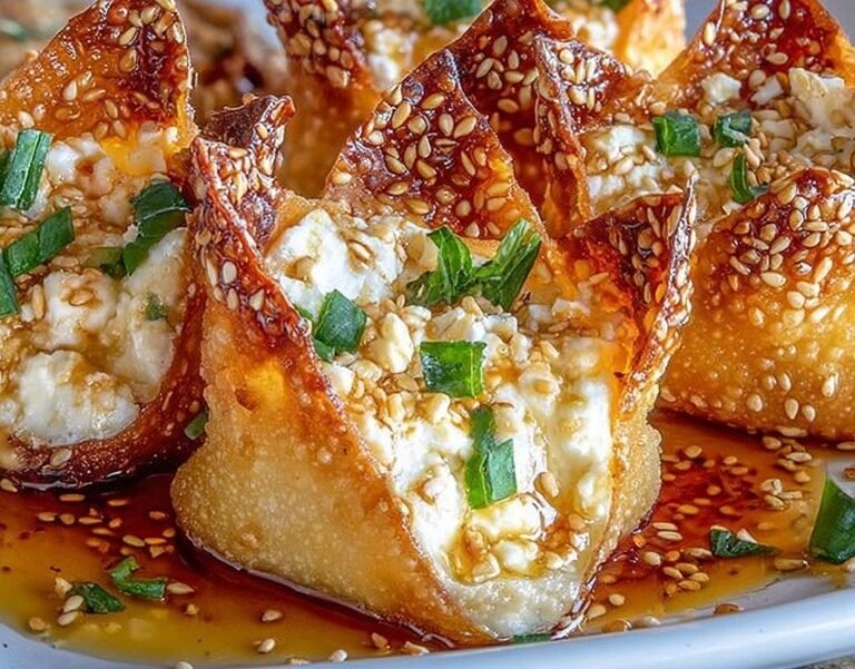 Gluten-free Hot Honey Feta Wonton Rolls