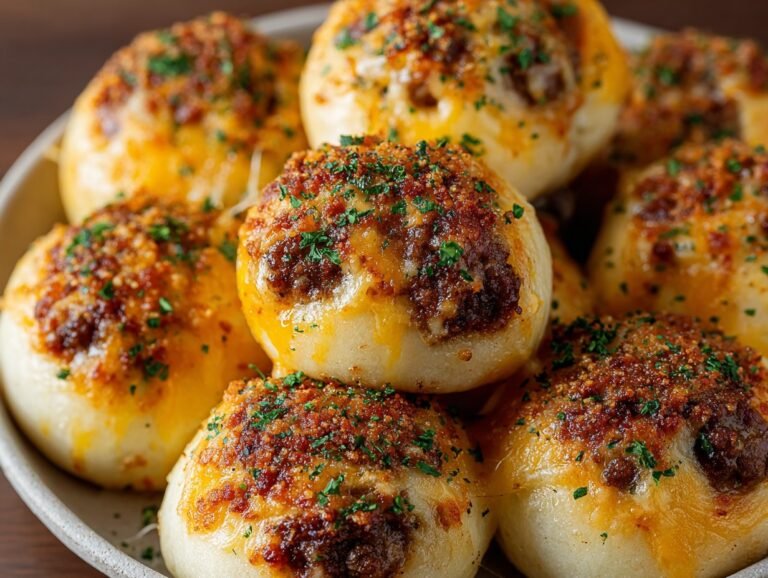 Gluten-free Irresistible Garlic Parmesan Cheeseburger Bombs