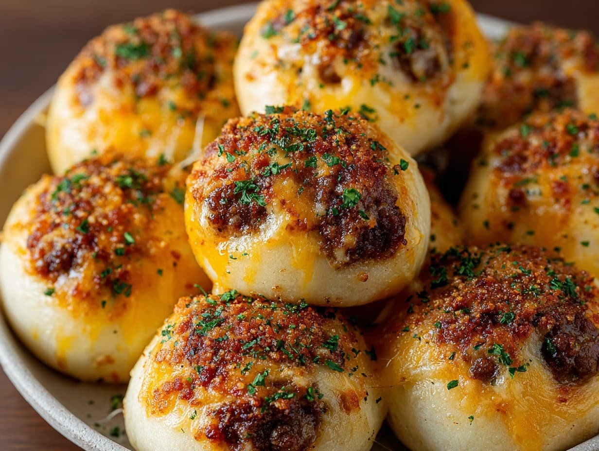 Gluten-free Irresistible Garlic Parmesan Cheeseburger Bombs