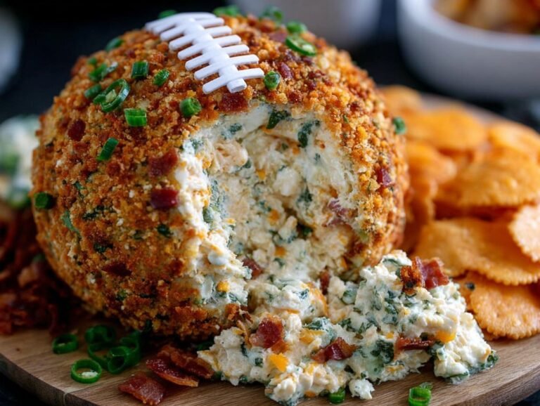 Gluten-free Jalapeño Popper Football Cheese Ball