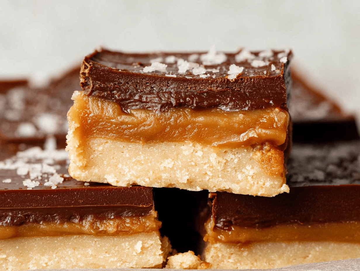 Healthy Twix Bars (Gluten-free) Homemade Recipe
