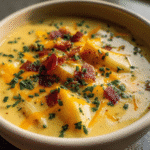 Hearty Cheddar Garlic Herb Potato Soup Recipe