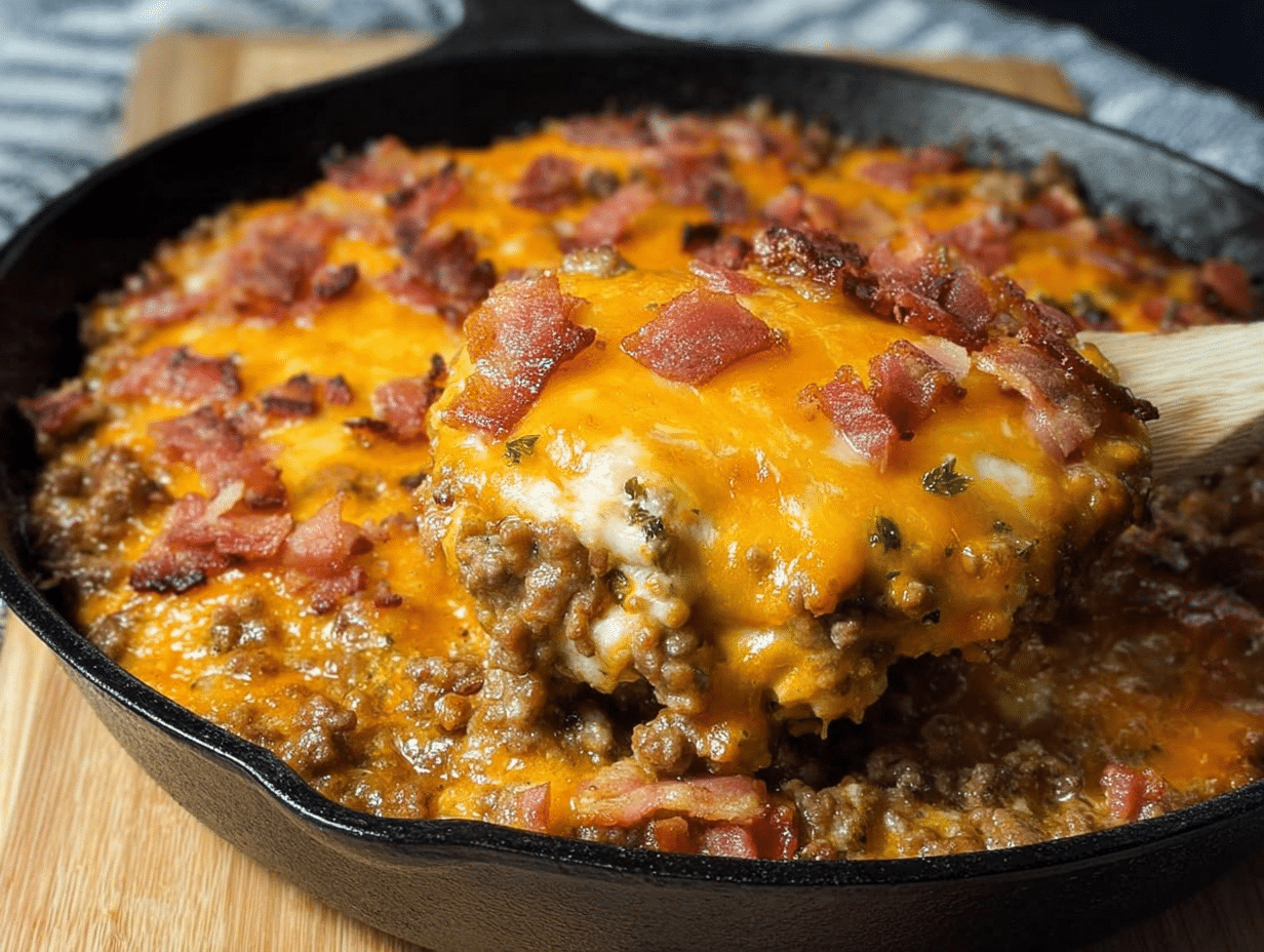 Low-Carb Bacon Cheeseburger Casserole