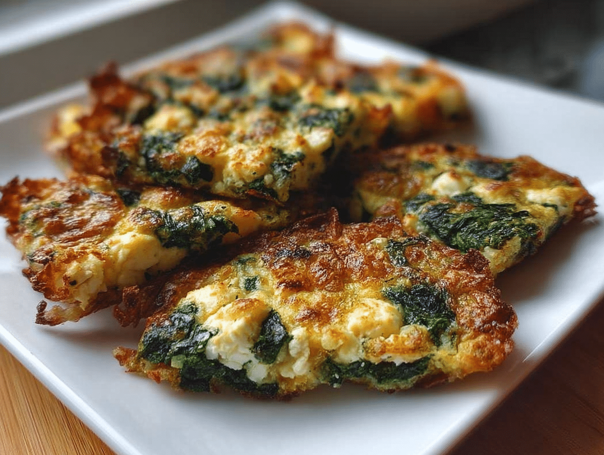 Mediterranean Spinach and Feta Cheese Crisps