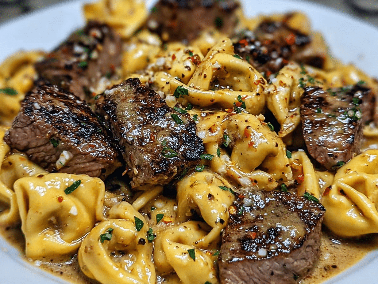 One-Pan Cowboy Butter Tortellini Steak Bites Recipe
