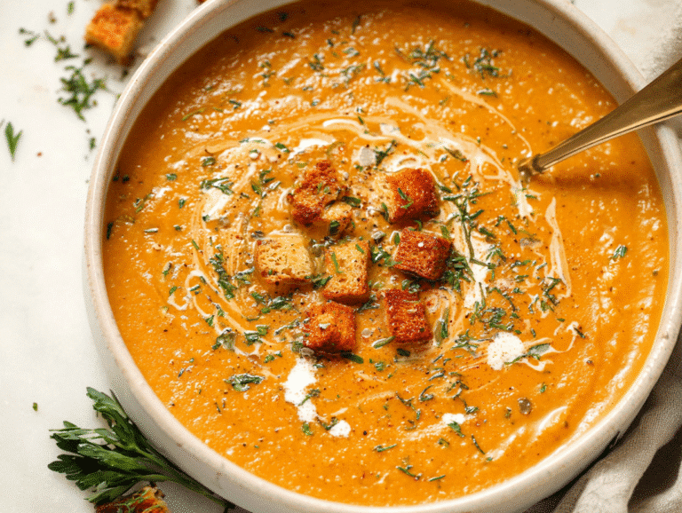 One Pot Creamy Carrot Lentil Soup