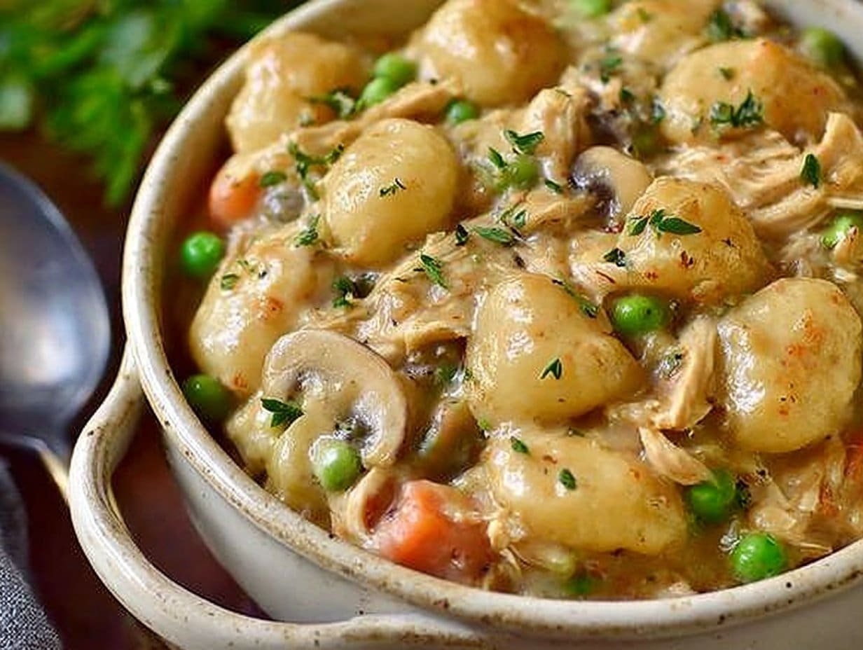 One Pot Gnocchi Chicken Pot Pie