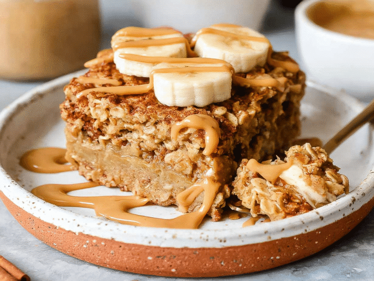 Peanut Butter Banana Baked Oatmeal