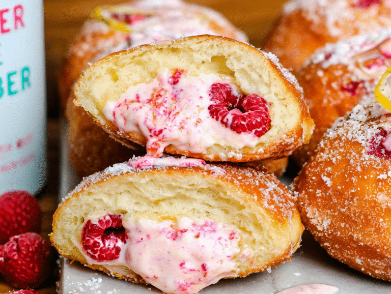 Raspberry Cheesecake Filled Donuts