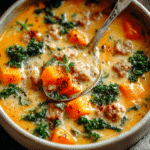 Sausage, Sweet Potato & Kale Soup