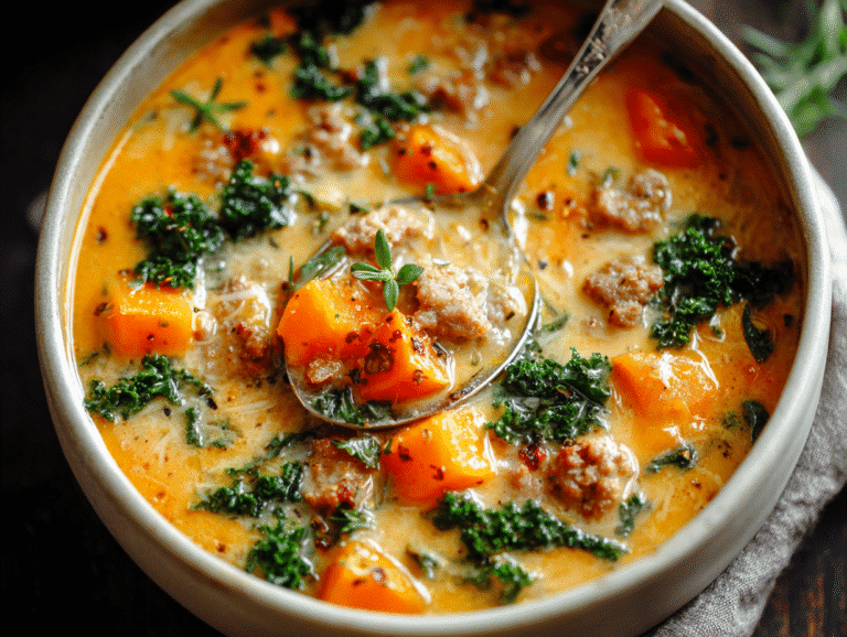 Sausage, Sweet Potato & Kale Soup