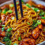 Sticky Garlic Chicken Noodles