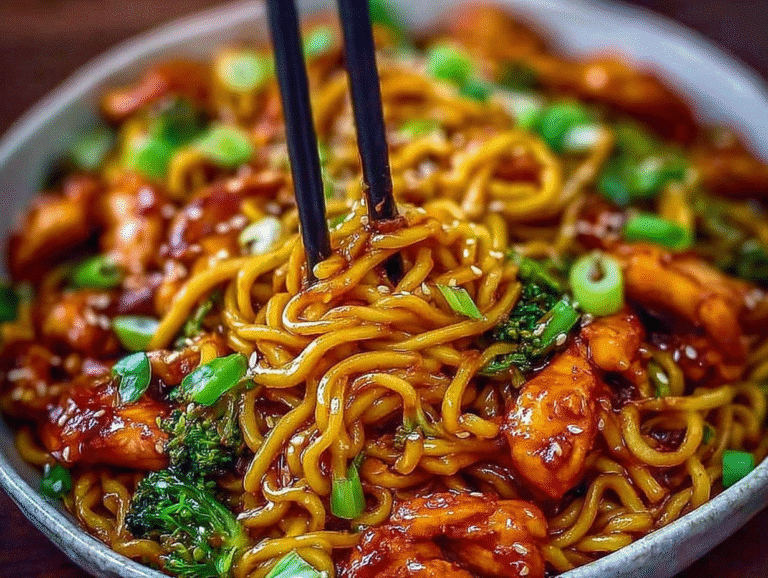 Sticky Garlic Chicken Noodles