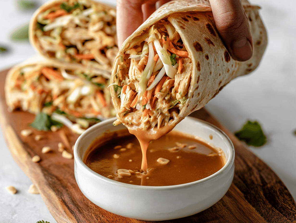 Thai Peanut Chicken Wraps