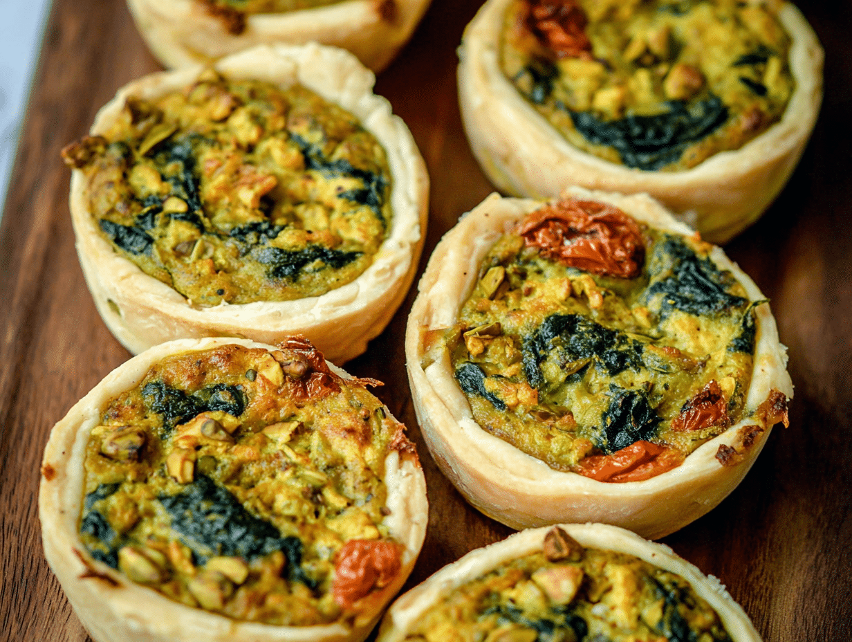 Vegan Mini Quiches (with Tofu, Spinach and Pistachios)