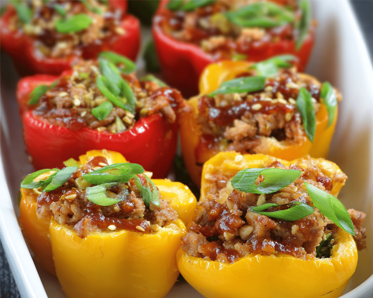 Gluten-Free Asian Stuffed Bell Peppers For Spring