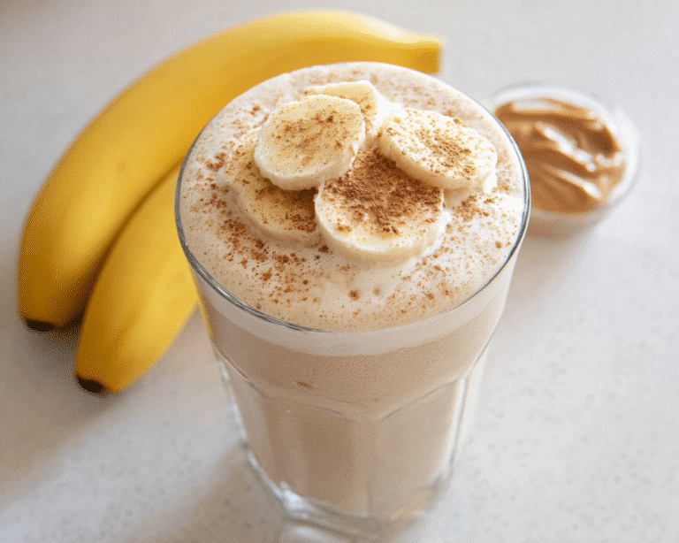 Gluten-Free Banana Peanut Butter Coffee Smoothie For Spring Desserts