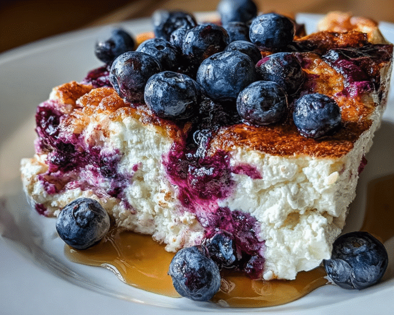 Gluten-Free Blueberry Cottage Cheese Breakfast Bake