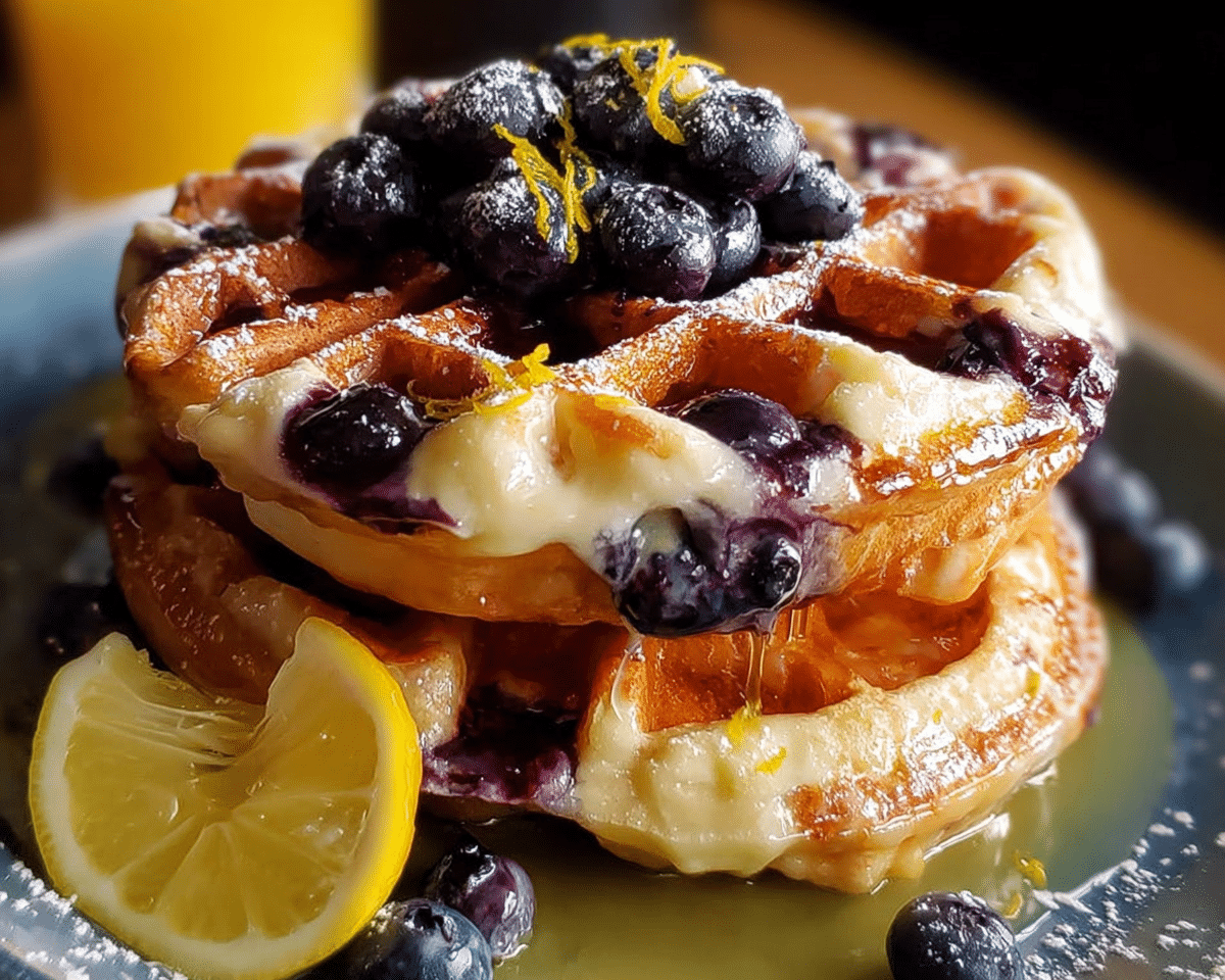 Gluten-Free Blueberry Lemon Zest Waffles For Spring