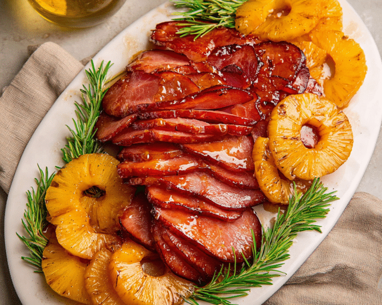 Gluten-Free Brown Sugar Pineapple Ham For Spring
