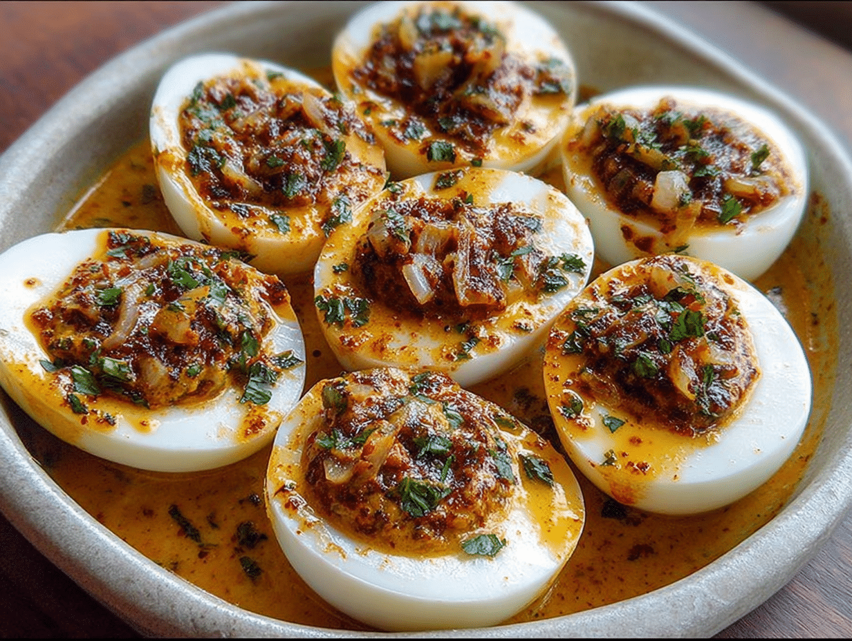 Gluten-Free Cajun Boiled Eggs with Spicy Garlic Butter Sauce