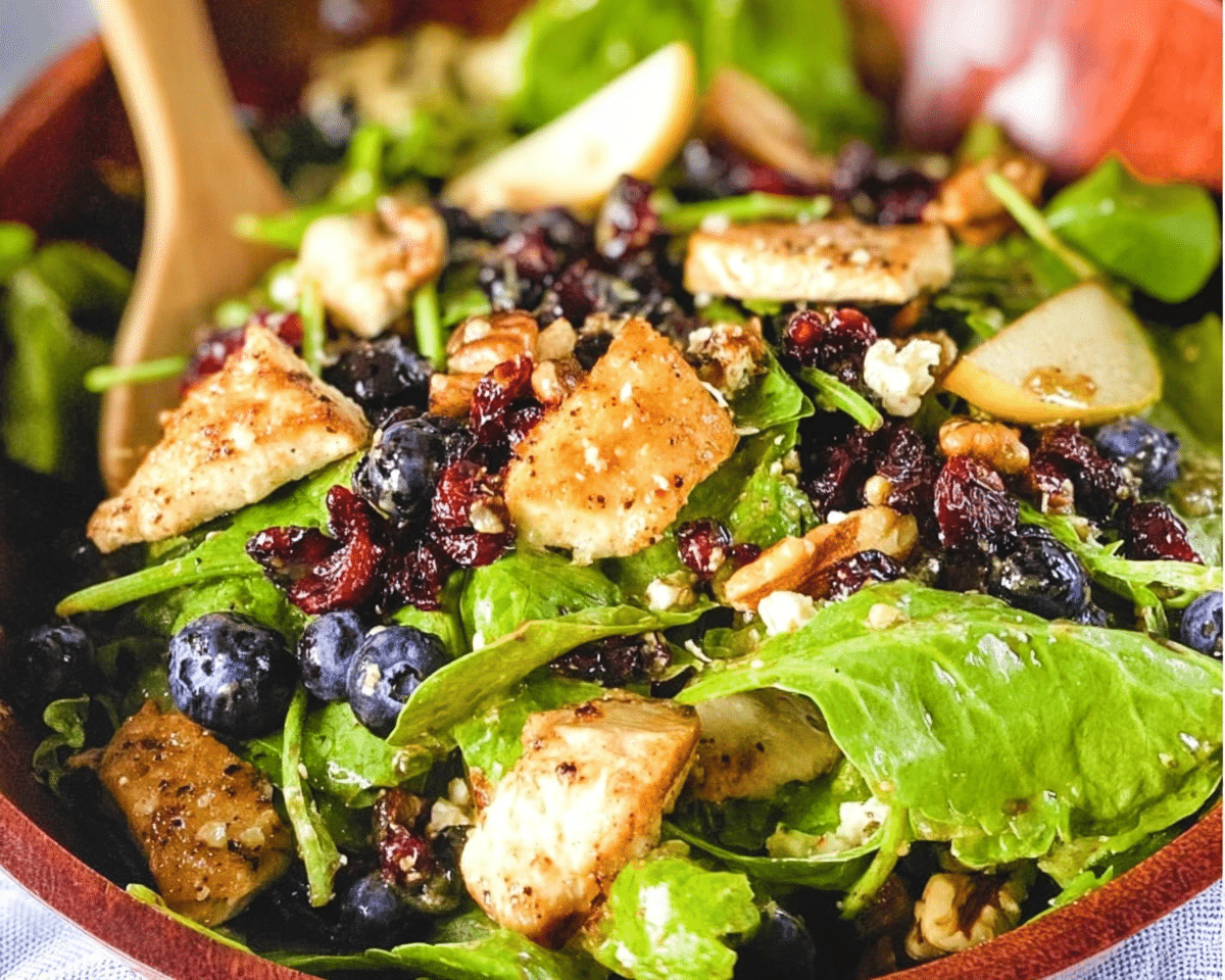 Gluten-Free Chicken Blueberry Feta Salad For Spring Dinner
