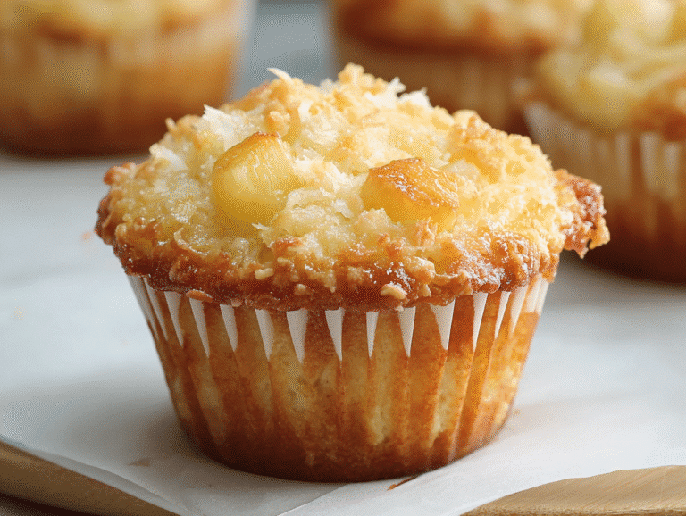 Gluten-Free Coconut and Pineapple Cottage Cheese Muffins