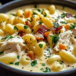 Gluten-Free Creamy Chicken Macaroni Cheese Soup