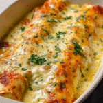 Gluten-Free Creamy Queso Chicken Enchiladas