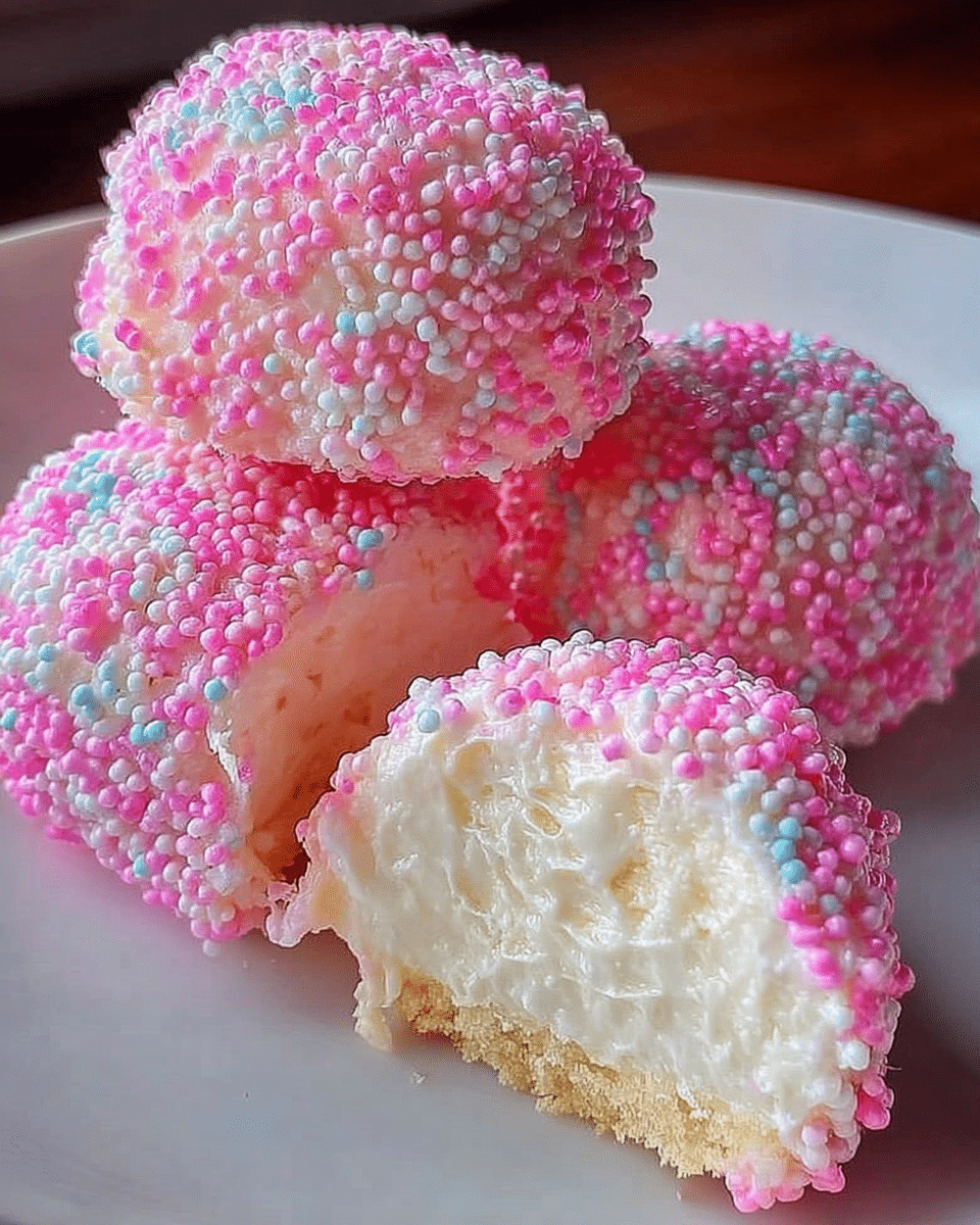 Gluten-Free Crispy Cotton Candy Cheesecake Bombs