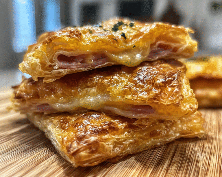 Gluten-Free Crispy Ham & Cheese Puff Pastry Stacks