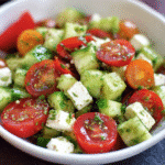 Gluten-Free Cucumber and Tomato Salad with Feta For Spring