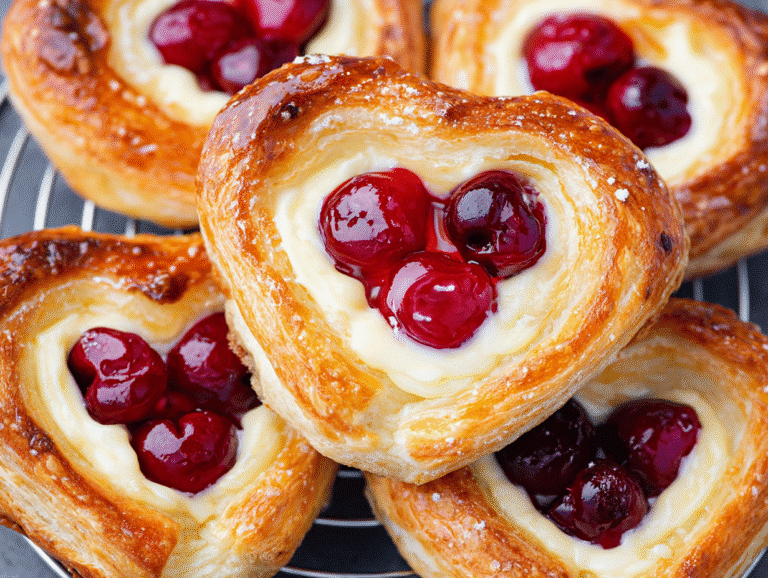 Gluten-Free Danish Pastries with Cream Cheese and Cherries