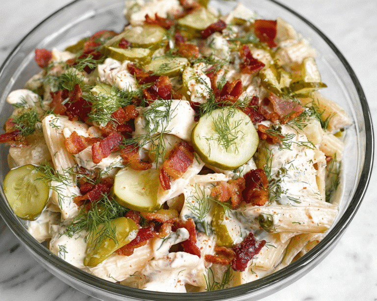 Gluten-Free Dill Pickle Bacon Pasta Salad
