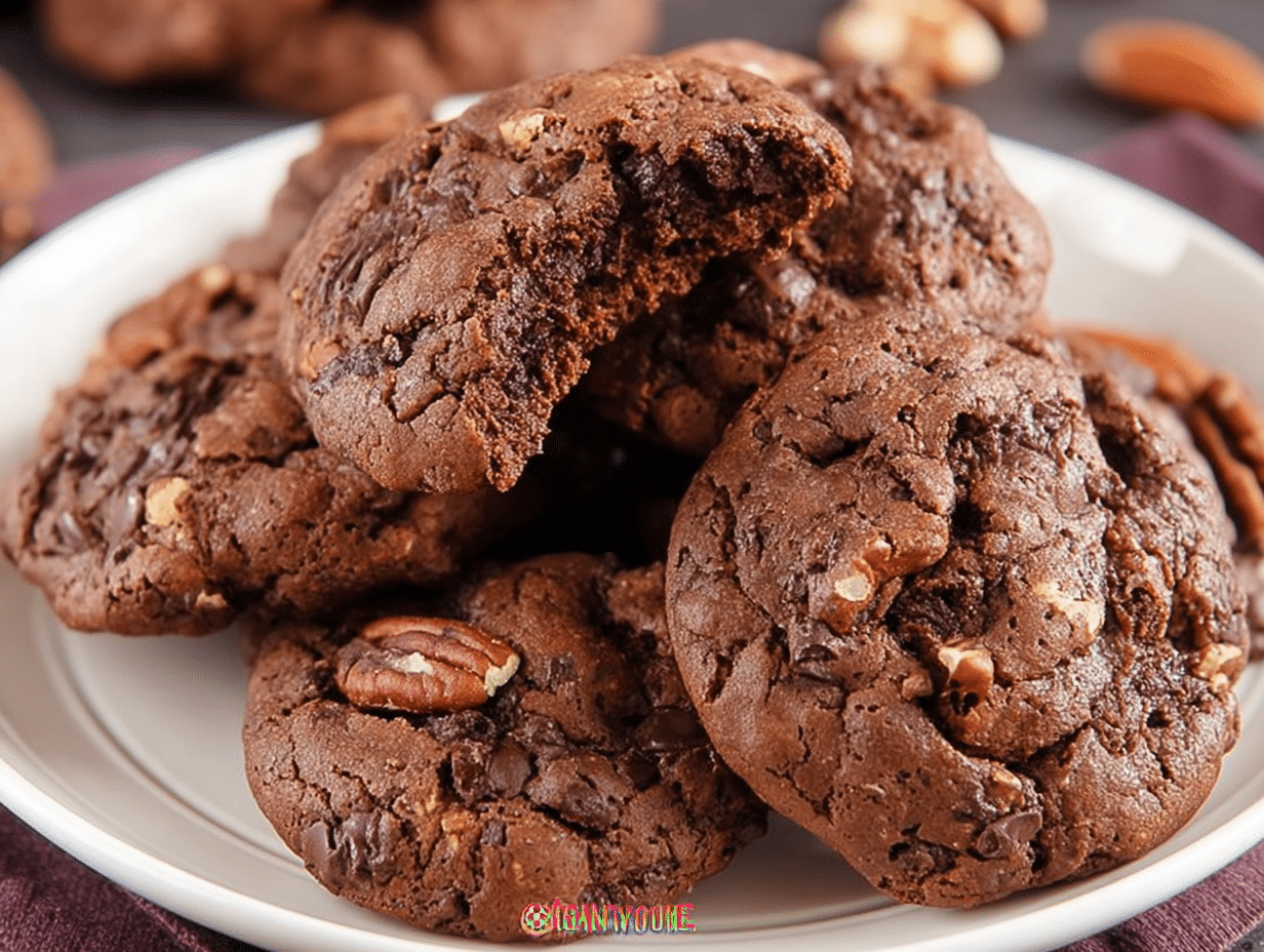 Gluten-Free Double Dark Chocolate Pecan Drop Cookies