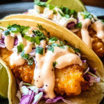 Gluten-Free Flavor-Packed Fish Tacos with Cabbage Slaw & Zesty Lime Crema