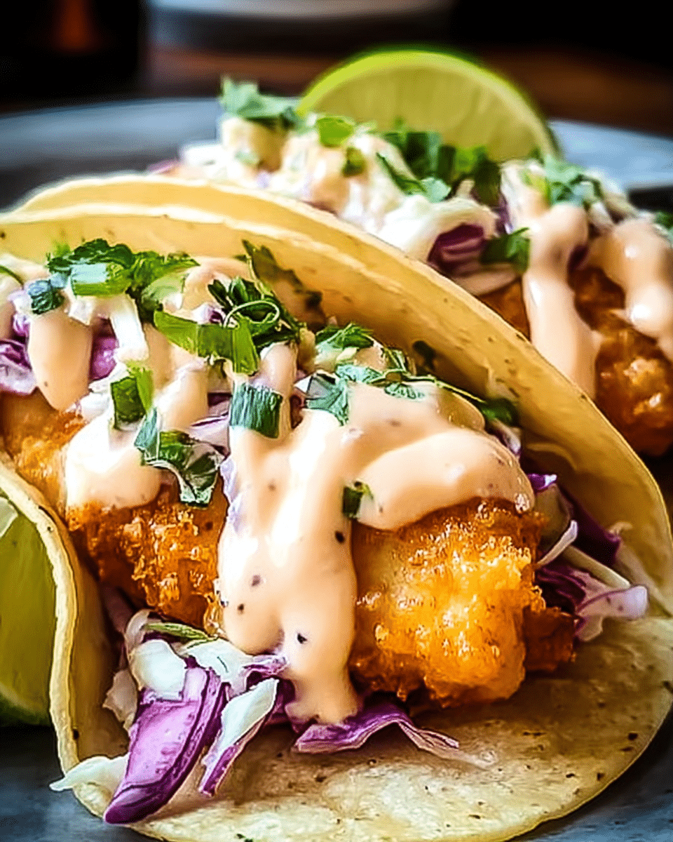 Gluten-Free Flavor-Packed Fish Tacos with Cabbage Slaw & Zesty Lime Crema